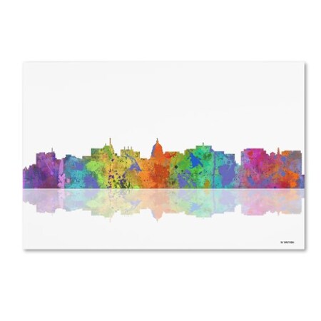 Trademark Fine Art Marlene Watson 'Madison Wisconsin Skyline' Canvas Art, 16x24 MW0059-C1624GG